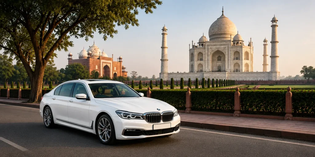 Chauffeur-driven luxury car from Delhi to Agra for Golden Triangle tour