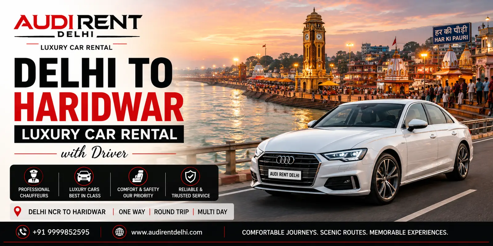 Delhi to Haridwar car rental with driver