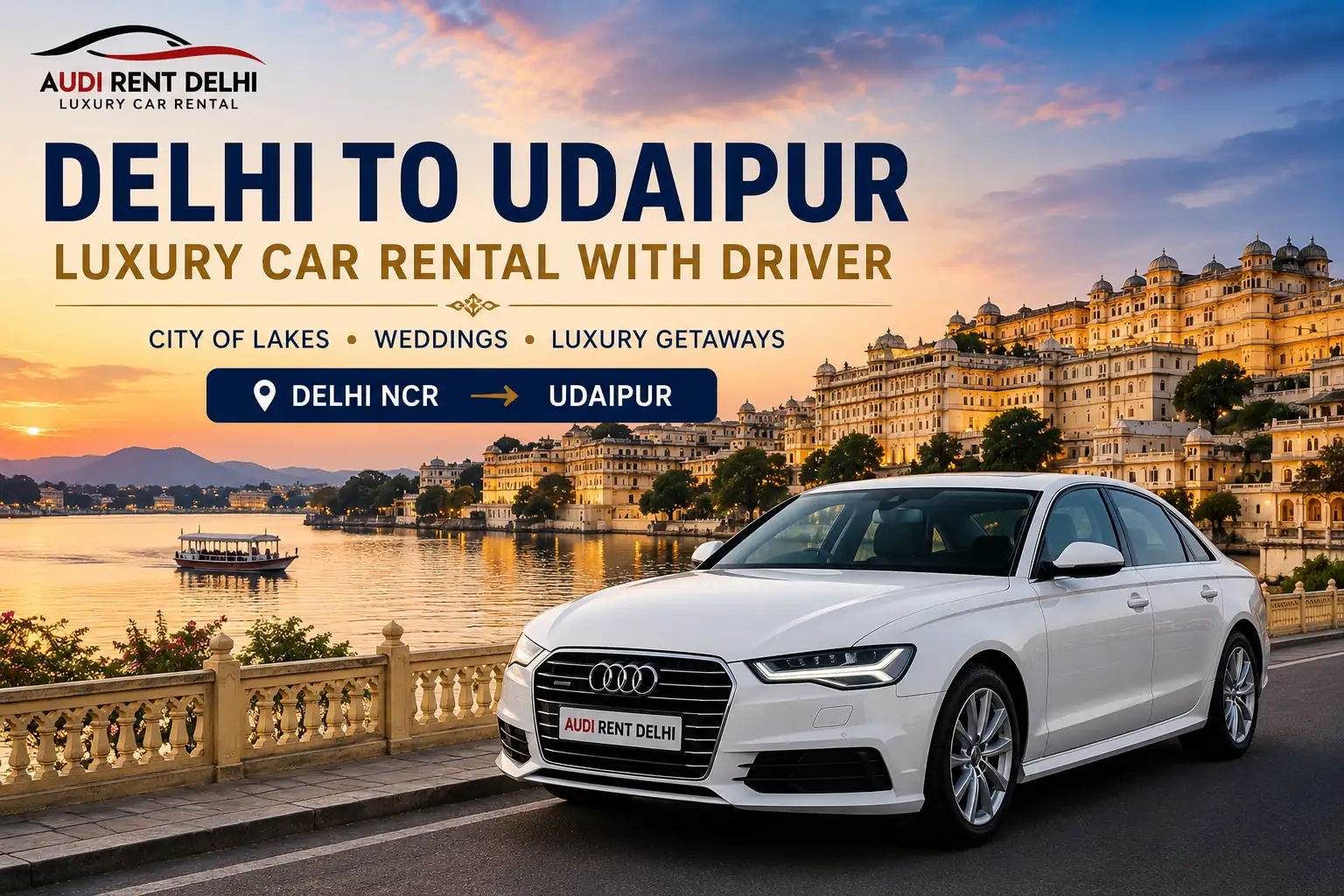Delhi to Udaipur luxury car rental with driver