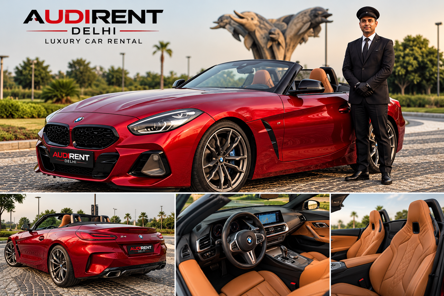 BMW Z4 convertible with chauffeur in Delhi NCR.