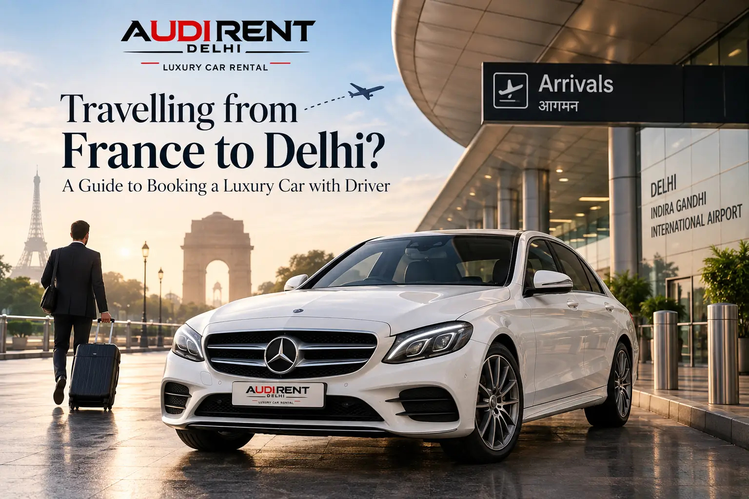 Luxury car with driver in Delhi for travellers from France
