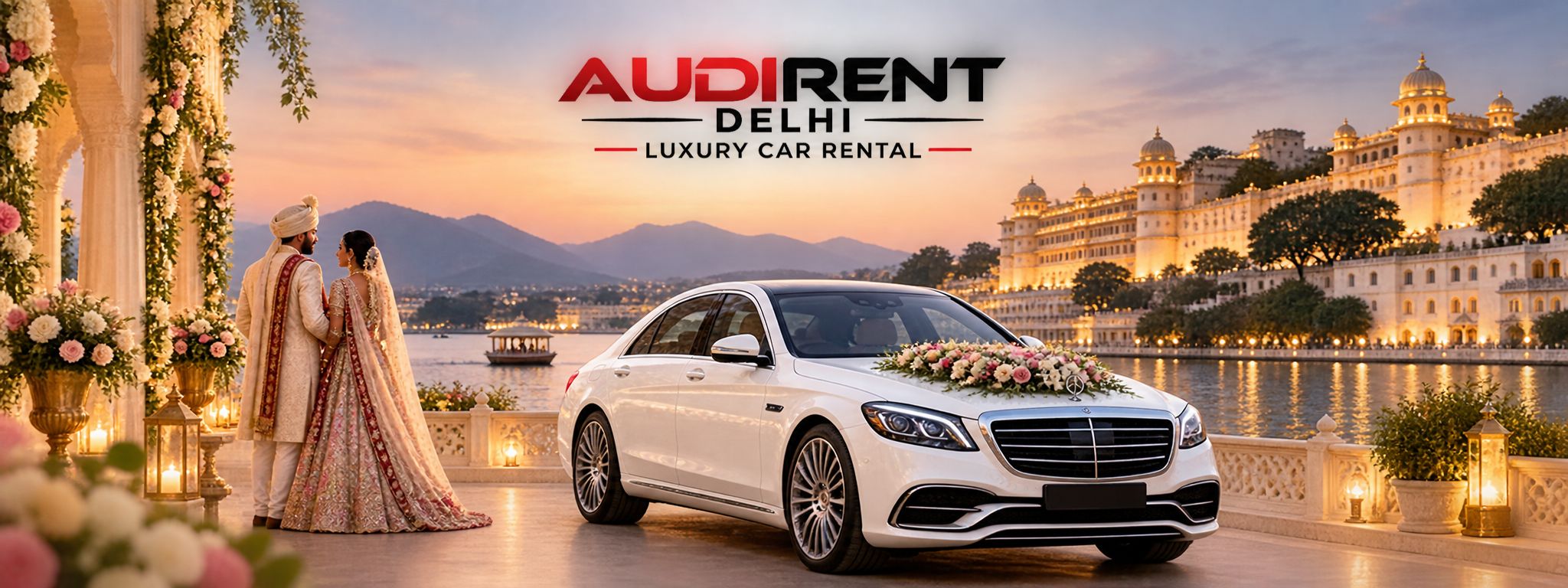 Luxury car for destination wedding in Udaipur with Audi Rent Delhi