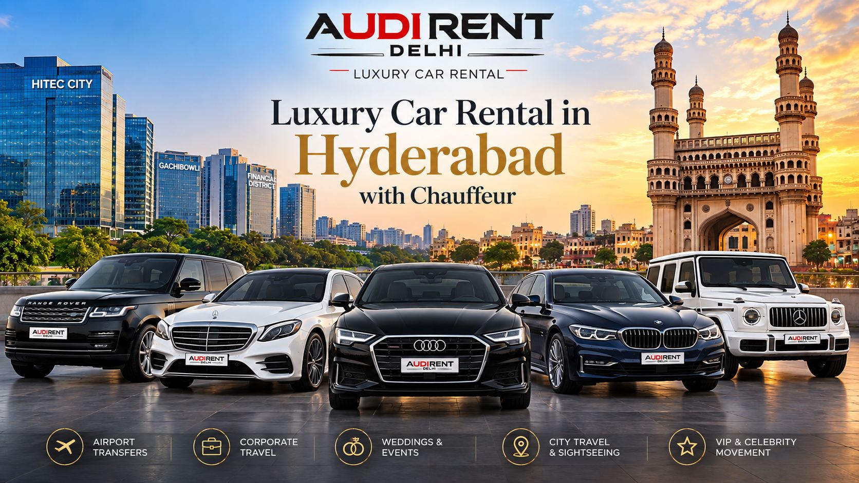 Luxury car rental in Hyderabad with chauffeur