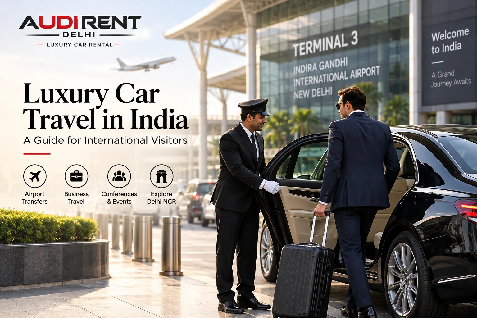 Chauffeur-driven luxury car travel in India for international visitors