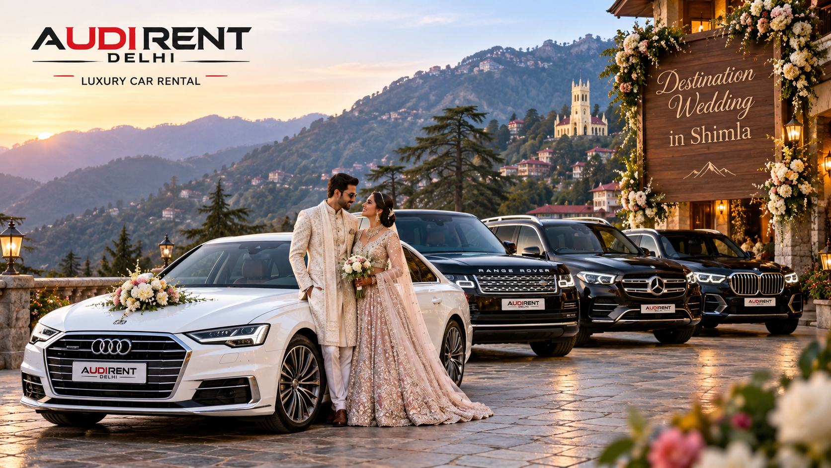 Luxury car rental for destination wedding in Shimla with Audi Rent Delhi
