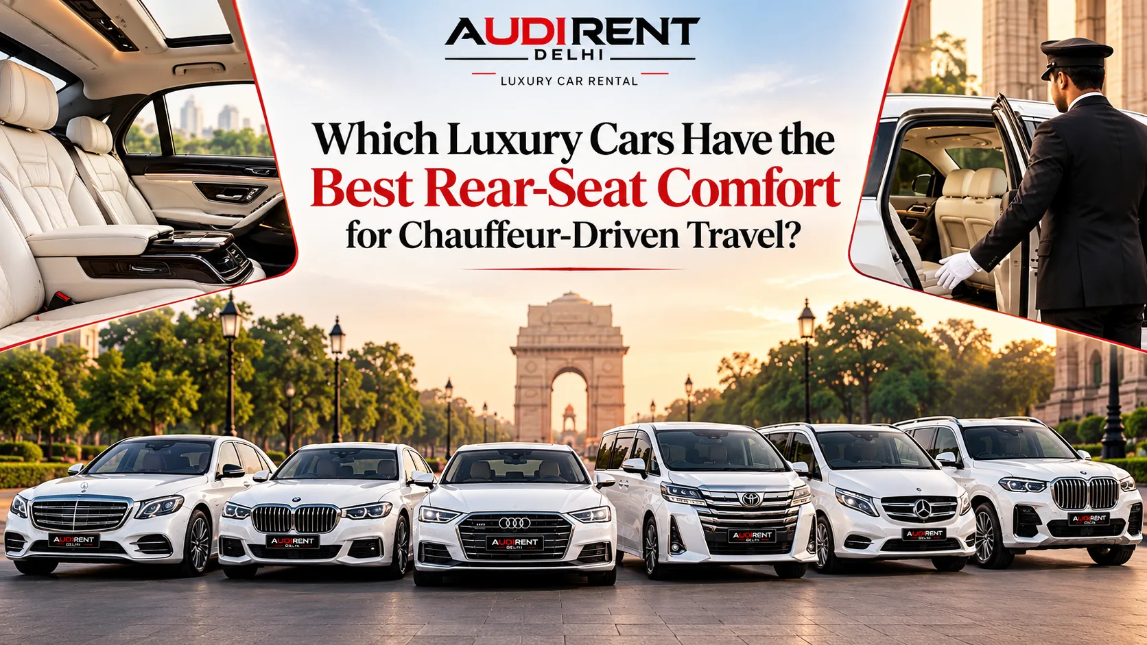 Luxury cars with premium rear-seat comfort for chauffeur-driven travel in Delhi NCR