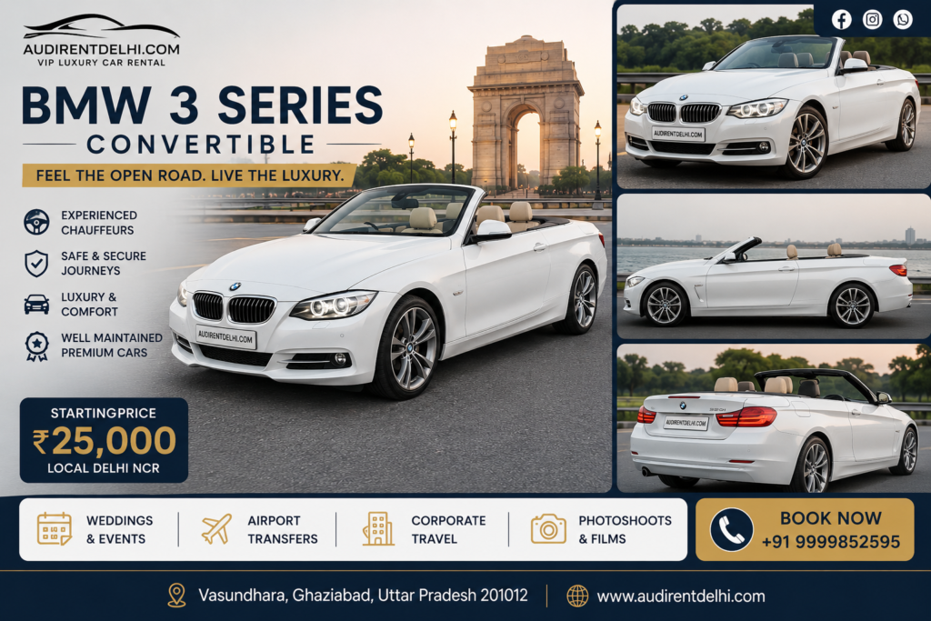 BMW 3 Series Convertible on Rent in Delhi NCR