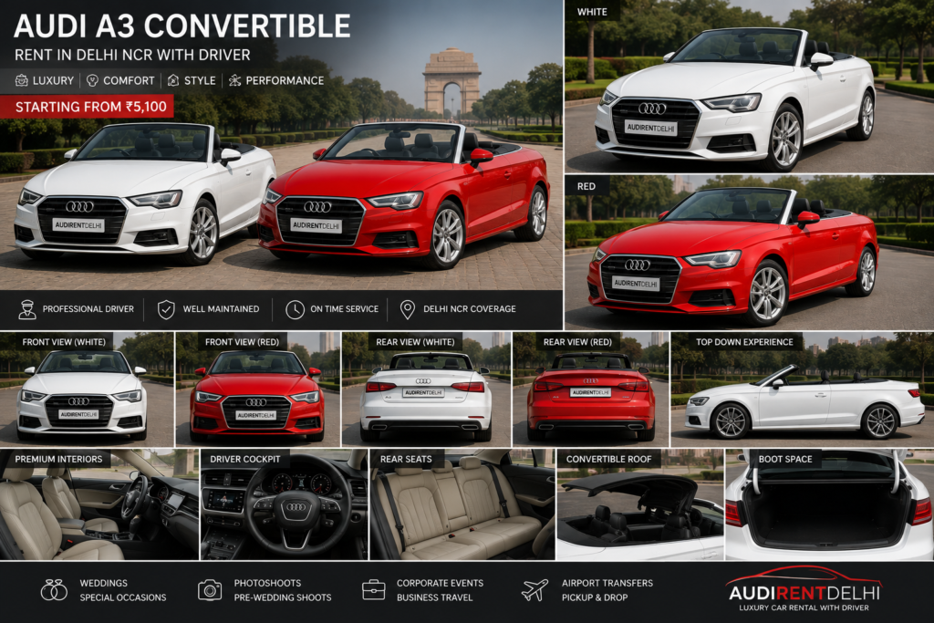 audi-a3 Convertible-rental-delhi-with-driver