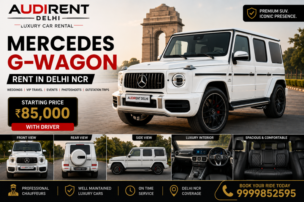 Mercedes G-Wagon luxury car rental in Delhi NCR with driver