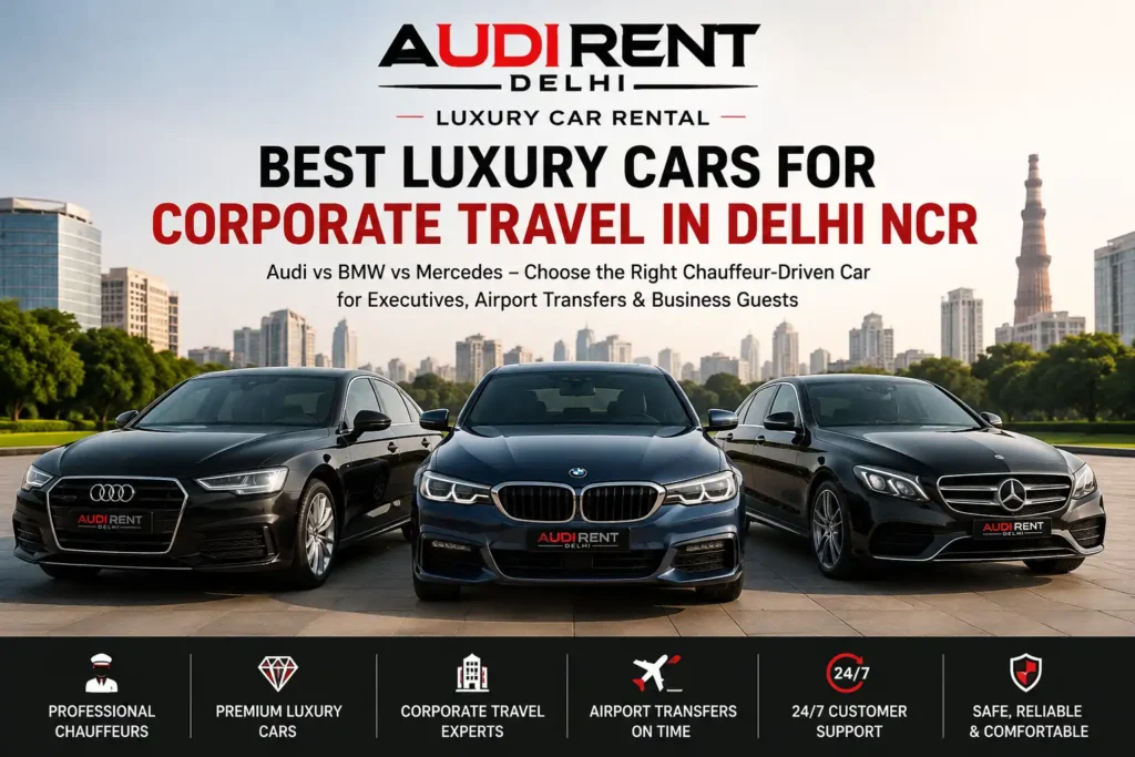 Audi, BMW and Mercedes luxury cars for corporate travel in Delhi NCR