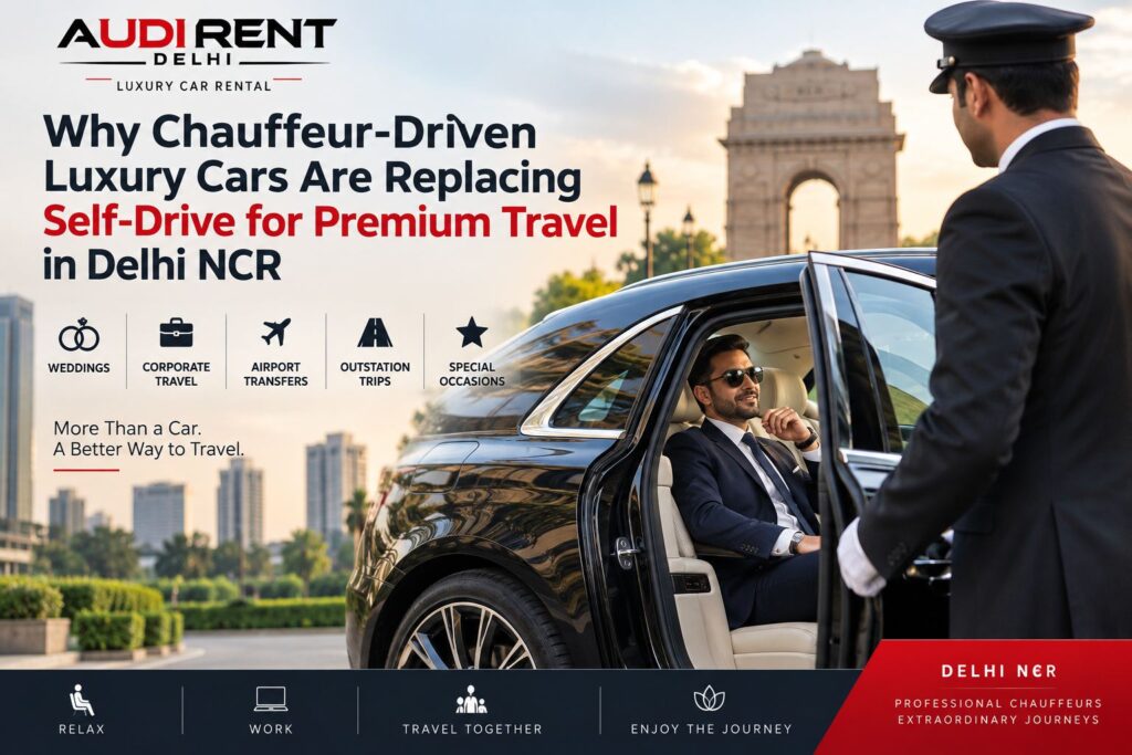 Chauffeur-driven luxury car rental in Delhi NCR for premium travel