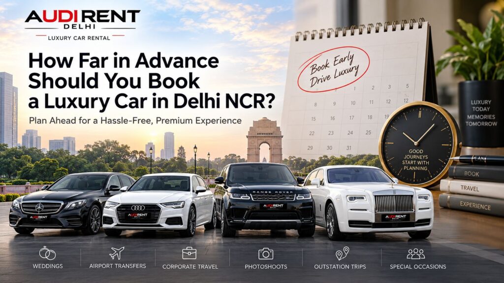 Luxury cars in Delhi NCR with booking calendar for advance rental planning