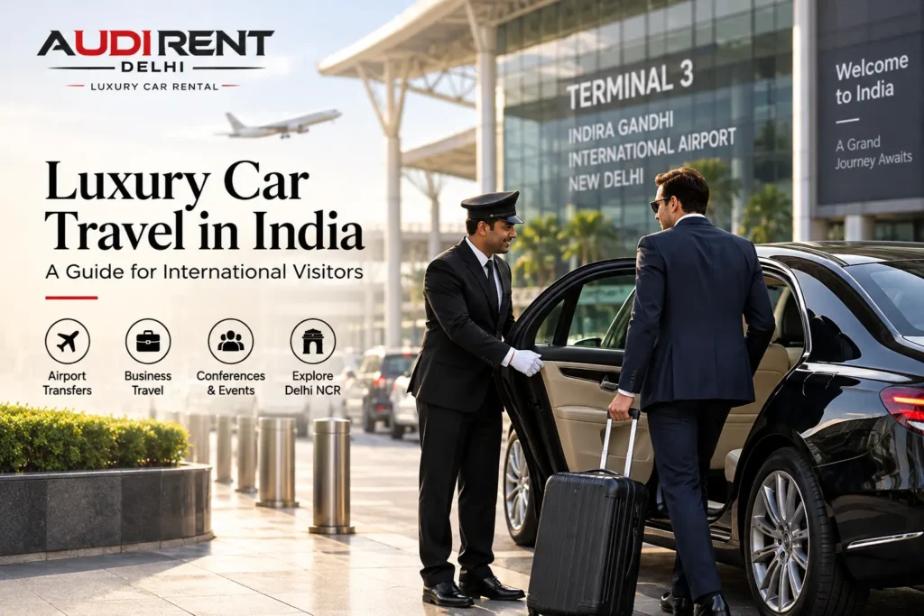Chauffeur-driven luxury car travel in India for international visitors