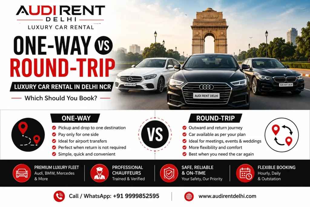 One-way vs round-trip luxury car rental in Delhi NCR – Audi Rent Delhi