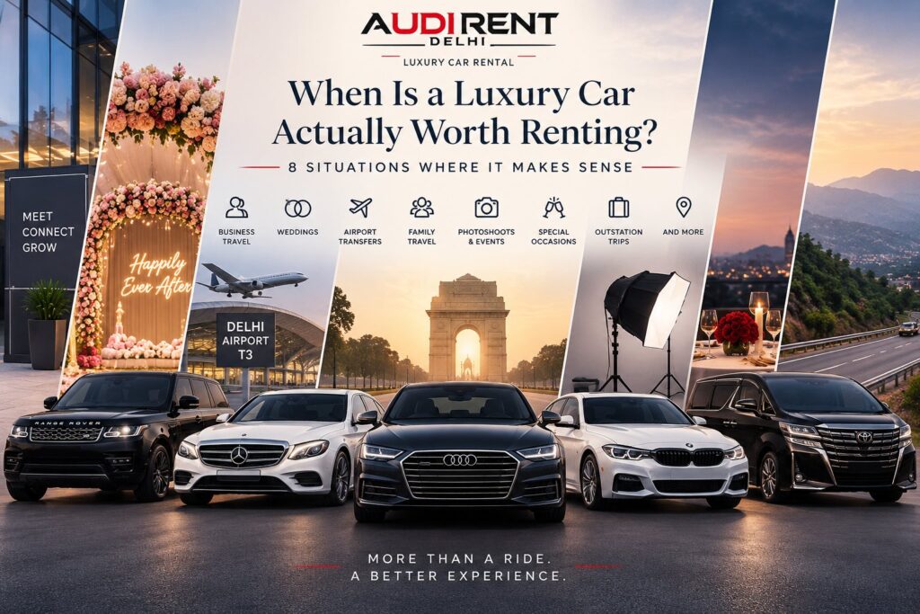 When is a luxury car worth renting for weddings, business travel, airport transfers, family trips and special occasions